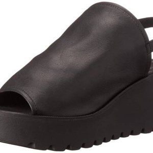 Brand new Charles David black leather slingback platform sandals shoes size 7